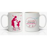 Nostaljik Lezzetler Annelerin Vazgeçilmezi Sevgi Dolu Kupa Tasarımlı 1 Adet Seni Çok Seviyorum Anneciğim Yazılı Anneler Günü Hediyelik Kupa - Beyaz - 300 ml