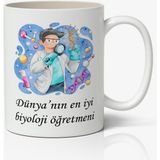 Nostaljik Lezzetler Dünyanın En Iyi Biyoloji Öğretmeni - Öğretmenler Günü Temalı Baskılı Kupa Bardak Baskılı Kahve Kupa Bardak-1