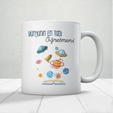 Nostaljik Lezzetler Dünyanın En Tatlı Öğretmeni - Öğretmenler Günü Temalı Baskılı Kupa Bardak - Beyaz - 300 ml