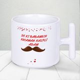 Nostaljik Lezzetler İyi Ki Babamsın Kocaman Kalpli Adam Yazılı Babalar Gününe Özel T Kupa Bardak