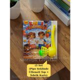 Nostaljik Lezzetler Karne Hediyesi 5 Set Pipo Şeklinde Üflemeli Top ve Tebrik Kartı
