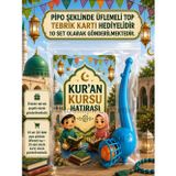 Nostaljik Lezzetler Kur'an Kursu Hatırası 10 Adet Pipo Şeklinde Üflemeli Top Tebrik Kartı Hediye Seti