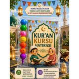 Nostaljik Lezzetler Kur'an Kursu Hatırası 10 Adet Renkli Keçeli Kalem Tebrik Kartı Hediye Seti - Çok Renkli