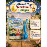 Nostaljik Lezzetler Kur'an Okuyorum Hediyesi 10 Set Kur'an Kursu-Hatim Töreni Hatırası Pipo Şeklinde Üflemeli Top Tebrik Kartı Hediyeli - Çok Renkli