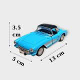 Nostaljik Lezzetler Nostaljik Metal Çek Bırak Mavi 1957 Chevrolet Corvette Araba Kapılar Açılır