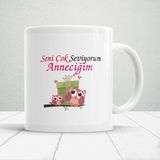 Nostaljik Lezzetler Seni Çok Seviyorum Anneciğim Baskılı Annelerin Gönlünü Fetheden Anneler Günü Hediyelik Kupa - Beyaz - 300 ml