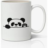 Nostaljik Lezzetler Sevimli Panda Baskılı Kupa Bardak Baskılı Kahve Kupa Bardak - Beyaz - 300 ml