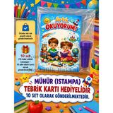 Nostaljik Lezzetler Yeni Okumayı Öğrenen Öğrencilere Hediye 10 Adet Artık Okuyorum Yazılı 1. Sınıf Hatırası Mühür (Istampa) Tebrik Kartı Hediyeli - Çok Renkli