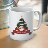 Nostaljik Lezzetler Yılbaşı Temalı Mutlu Yıllar ve Noel Baba Baskılı Hediyelik Kupa - Beyaz - 300 ml