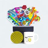 Nostaljik Lezzetler Zamana Dokunan Siyah Hediye Kutusu ve Hiç Bırakmadan Kocaman Sarılalım Yazılı Kupa Bardak - 1 Adet