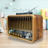 Nostaljik Müzik Kutusu USB Sd Aux Fm 3 Band, Şık ve Fonksiyonel Tasarım - Ahşap - Ceviz