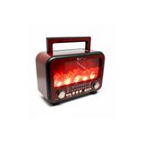 Nostaljik Radyo Alev Efektli Solar Şarjlı Pilli Bluetooth Hoparlör Retro Dekoratif Taşınabilir
