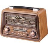 Nostaljik Radyo Bluetooth Speaker, Şarjlı, Sd Kart, Usb, Mp3 Çalar, Kablosuz Hoparlör - Ahşap - Ceviz