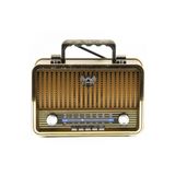Nostaljik Radyo Müzik Kutusu Şarjlı Bluetooth Usb Sd Mp3 Pg 4401-Açık Kahverengi