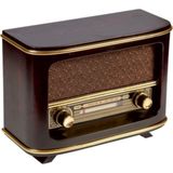 Nostaljik Radyo Seti, Pil ve Adaptör ile Şık Tasarım - Ahşap - Ceviz