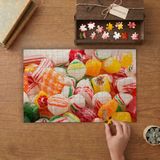 Nostaljik Renkli Şekerler Tasarımı 240 Parça Ahşap Puzzle Ahşap Kutuda MP03595