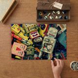 Nostaljik Robot Oyuncaklar Tasarımı 240 Parça Ahşap Puzzle Ahşap Kutuda MP02156
