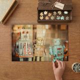 Nostaljik Robotlar Tasarımı 240 Parça Ahşap Puzzle Ahşap Kutuda MP02165