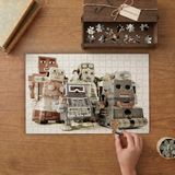 Nostaljik Robotlar Tasarımı 240 Parça Ahşap Puzzle Ahşap Kutuda MP09047