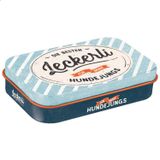 Nostaljik Sanat 82108 Retro Treat Teneke Kutu Pati İşareti Erkek Köpek Sahipleri için Köpek Hediye Fikri, Seyahat için Teneke Kutu, Vintage Tasarım