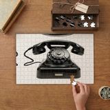 Nostaljik Siyah Telefon Tasarımı 240 Parça Ahşap Puzzle Ahşap Kutuda MP00332