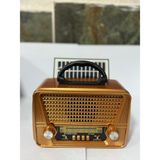 Nostaljik Solar Enerjili Bluetooth Radyo ve Müzik Kutusu - Ahşap - Ceviz