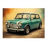 Nostaljik Yeşil Mini Araba Dekoratif ahşap Tablo 50cmX 70cm