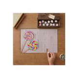 Nostaljik Yuvarlak Şekerler Tasarımı 240 Parça Ahşap Puzzle Ahşap Kutuda MP03476