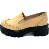 Nostra Shoes Shine Deri Kadın Makosen Ayakkabı - Bej