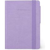 Not Defteri, Boş, Küçük, 192 Sayfa, Yumuşak Pu Kapak, Fsc® Sertifikalı Kağıt, 90 G/m², Aylık Planlayıcı, Adres Defteri, Yer Imi, 9,5 x 13,5 Cm, Renk Lavanta