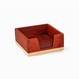 Not Kağıdı Kutusu - Paduk Ve Akça Ağaçlarından - 95mm X 95mm X 45mm - Woodsaka Renksiz