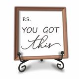 Not; You This - Motivasyonel Ahşap Plaka, Siyah Metal Destekli, Raf, Masa Üstü Dekorasyon, Çocuklar İçin Hediye, Yetişkinler, Ev ve Ofis Masası Dekoru - C03