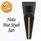Nota Lüks Mobilya Kanepe Sehpa Tv Ünitesi Koltuk Ayağı Baza Ayakları Siyah Sarı Altın 16 Cm