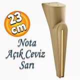 Nota Mobilya Kanepe Tv Ünitesi Koltuk Ayağı Konsol Ayakları Ahşap Desenli Kahverengi Ceviz 23 Cm