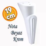 Nota Mobilya Kanepe Tv Ünitesi Konsol Koltuk Ayağı Ayakları Yükseltici Beyaz Gümüş Krom 19 Cm