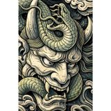 NOTBOOK Fierce Horned Demon Serpent Storm: Blank Lined Journal for Primal Power - 6x9 Inches, 200 Pages