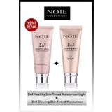 NOTE 3 in 1 Healthy Skin Light Ton Eşitleyici & 3 in 1 Glowing Skin Tinted Işıltılı 50 SPF Makyaj Seti