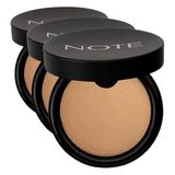 Note Cosmetics Baked Powder 06 Gold Bronze Işıltılı Bitişli Highlighter Toz Yüz Pudrası (3 paketi)