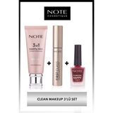 Note Cosmetics Clean Makeup 3'lü Makyaj Seti Uzun Süre Kalıcı Makyaj Setleri İçin Özel Formül