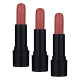 Note Cosmetics Deep Impact Lipstick 02 Optimistic Rose Kremsi Dokulu Yarı Parlak Ruj, Nude (3 paketi)