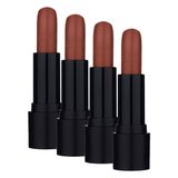 Note Cosmetics Deep Impact Lipstick 05 Leather Mood Kremsi Dokulu Yarı Parlak Ruj, Kahverengi (4 paketi)