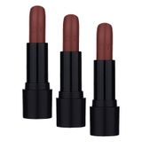 Note Cosmetics Deep Impact Lipstick 07 Warm Chocolatte Kremsi Dokulu Yarı Parlak Ruj, Kahverengi (3 paketi)