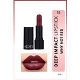 Note Cosmetics Deep Impact Lipstick Kremsi Dokulu Yarı Parlak Ruj 15 Why Not Red - Kırmızı