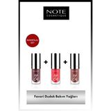 Note Cosmetics Lip Oil Nemlendirici ve Parlatıcı Dudak Bakım Yağı 3'lü Makyaj Seti