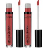 Note Cosmetics Matte Queen Lipstick 13 Red Elegance Kalıcı Likit Ruj, Kırmızı (2 paketi)