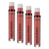 Note Cosmetics Matte Queen Lipstick 24 Ravishing Rose Kalıcı Likit Ruj, Nude (4 paketi)