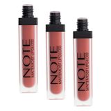 Note Cosmetics Mattemoist Lipgloss 403 Sugar Kiss Yarı Mat Saten Bitişli Likit Ruj, Nude (3 paketi)