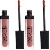 Note Cosmetics Mattemoist Lipgloss 412 Forever Nude Yarı Mat Saten Bitişli Likit Ruj, Nude (2 paketi)
