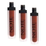 Note Cosmetics Mattemoist Lipgloss 416 Clover Brown Yarı Mat Saten Bitişli Likit Ruj, Kahverengi (3 paketi)