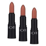Note Cosmetics Mattemoist Lipstick 302 Mirage Mat Bitişli Ruj, Koyu Nude (3 paketi)